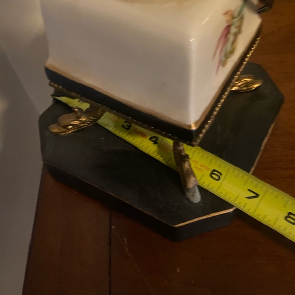 Antique painted porcelain lamp w flowers Victorian look - Picture 10 of 12